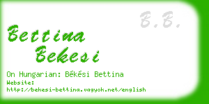 bettina bekesi business card