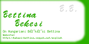 bettina bekesi business card